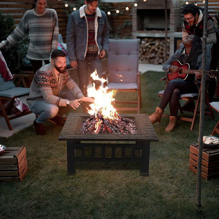 Red Barrel Studio 32 Steel Fire Pit Metal Bonfire Square